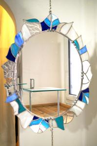 specchio foglia blu