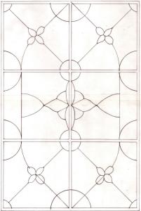 Vetrata Fiore geometrico progetto